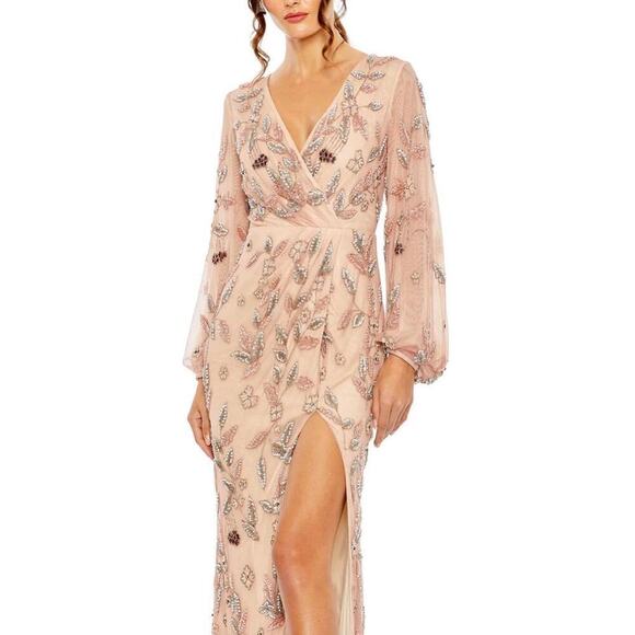 Mac Duggal 93755 Embellished Arresting Floral High Slit Dress Size 6 NWT - Picture 3 of 13